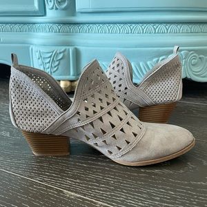 Gray suede ankle booties